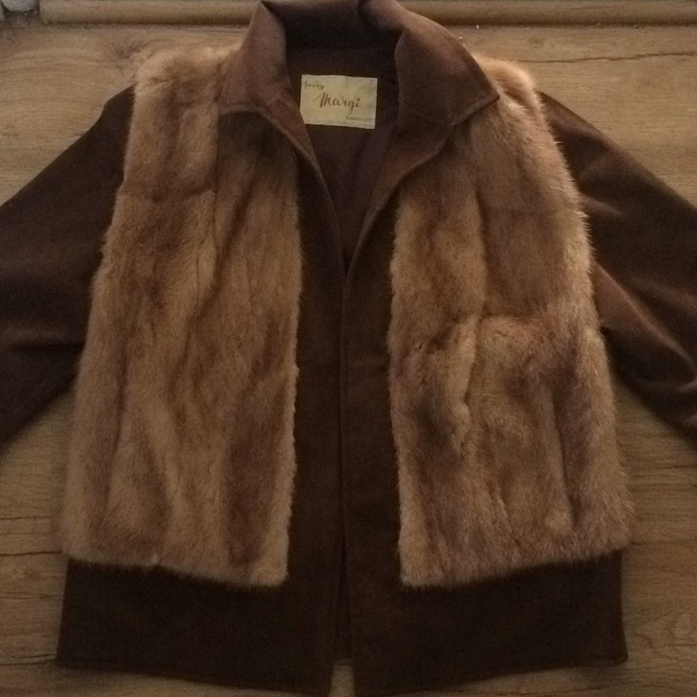 Vintage REAL fur suede coat